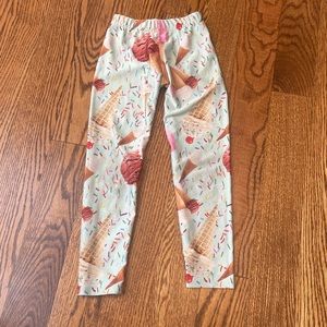 Dori Creations girls size 5/6 mint green ice cream leggings